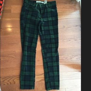 Joe Fresh cotton corduroy plaid pants size 2